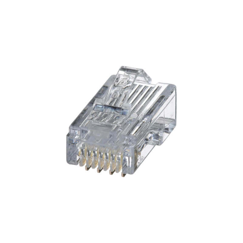 Plug RJ45 / Cat5e / 24-26 AWG / 50 µin Oro / 2500 Ciclos / PoE++ / -10 a 60°C / Paquete 100 pzas