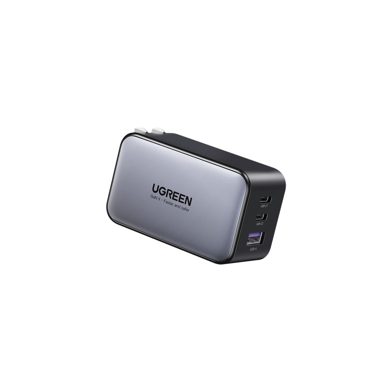 Cargador de Pared / 65 W / 3 Puertos / 2 USB-C + 1 USB-A / GaN II / PD 3.0 / QC 4.0+ / Enchufe Plegable