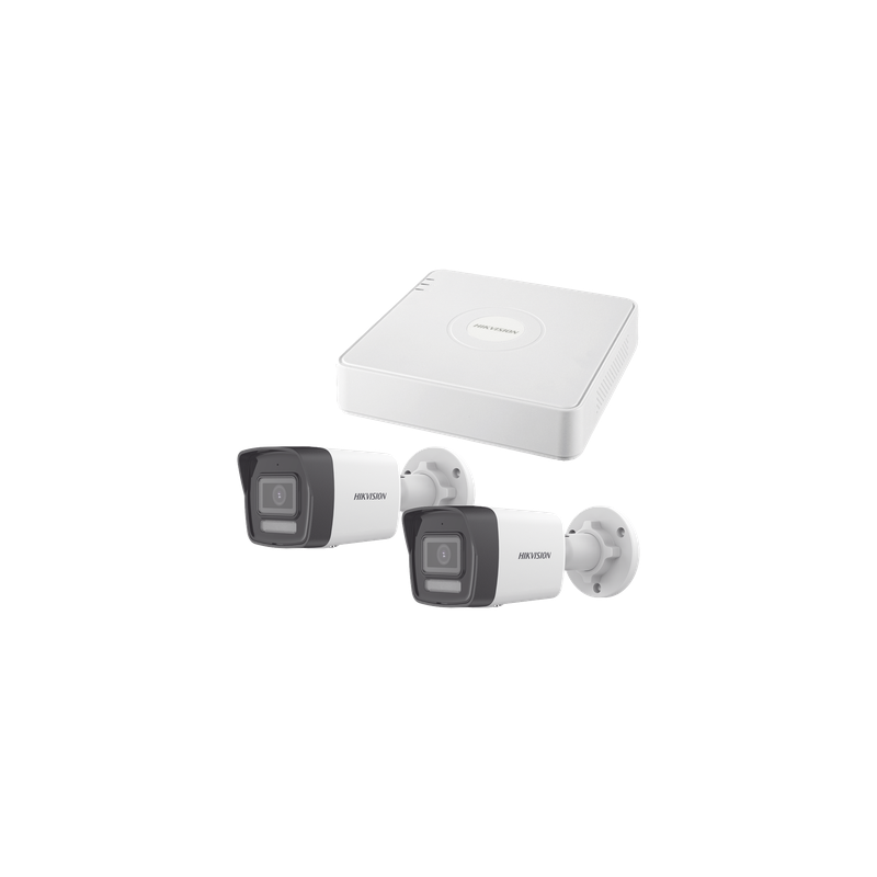 Kit de Videovigilancia IP / 2 Megapixel / NVR 4 Canales con 4 Puertos PoE / 2 Cámaras Bala / ColorVu Lite 20 m (65.6 ft) / IR 30 m (98.4 ft) / AcuSense Lite