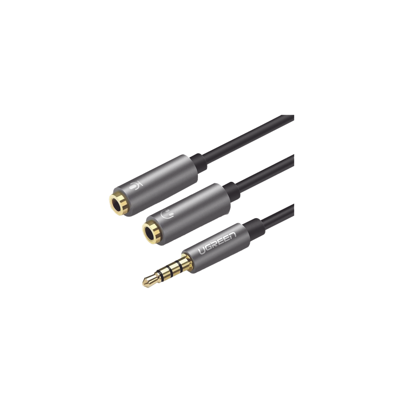 Cable Divisor en Y UGREEN 3.5mm Macho a 2 Hembras 20cm