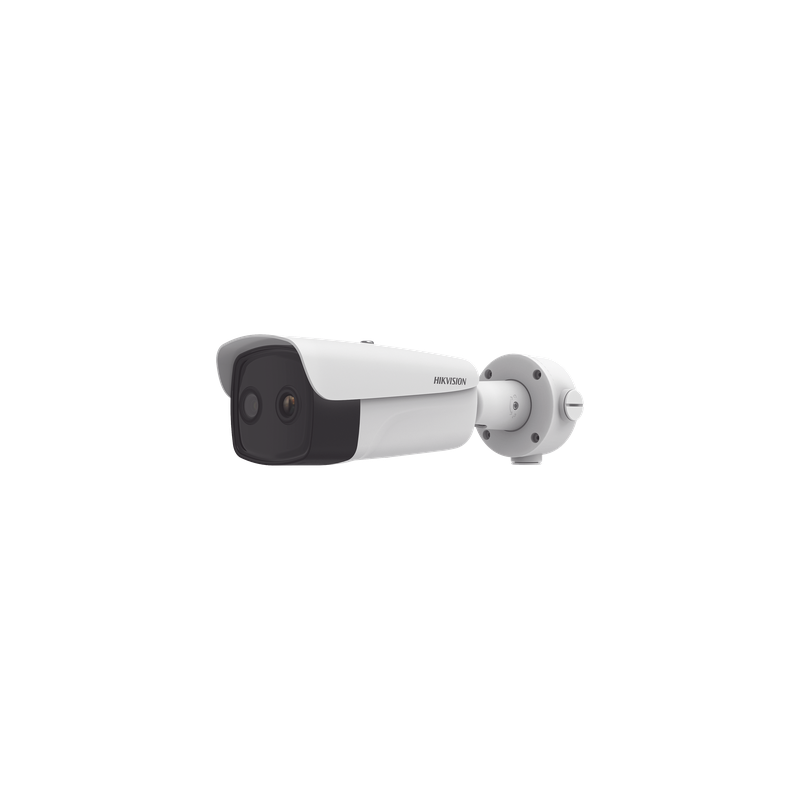 Bala IP Dual / Térmica 35 mm (384 X 288 ) / Óptico 15 mm (4 Megapixel) / 100 mts IR / IP66 / PoE / Termométrica / Detección de Temperatura / MicroSD