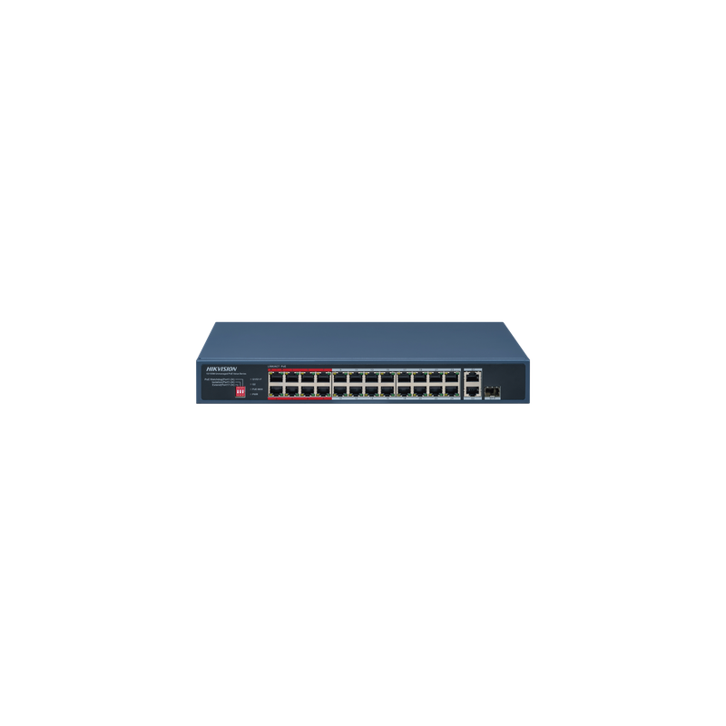 Switch PoE+ HIKVISION 24 puertos 10/100 Mbps, 230W