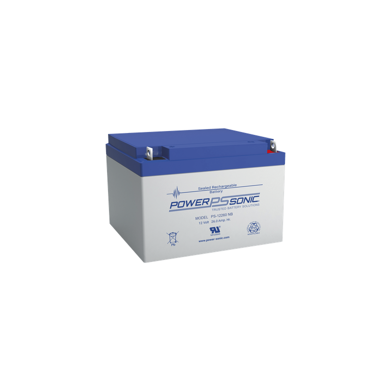 Batería de Respaldo AGM/VRLA / 12V / 26Ah / Terminales NB2 / Vida Útil 5 Años / Reconocida UL
