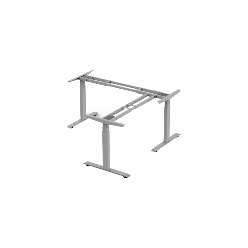Base de Escritorio Motorizado Tipo L (3 Columnas) / Altura Ajustable 60-125cm (1.97-4.10ft) / Carga 150Kg / 4 Presets / Elevación 38mm/s / Color Gris