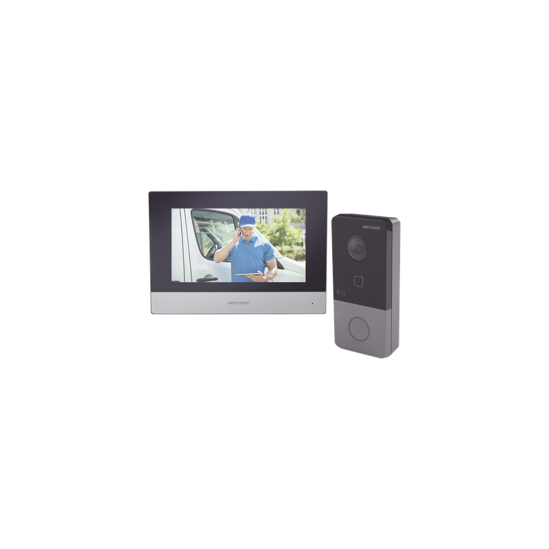 Kit de Videoportero IP / PoE / 1080p / Monitor Táctil 7" / IR 3 m (9.8 ft) / Lector MIFARE / IP65 / 1 Departamento