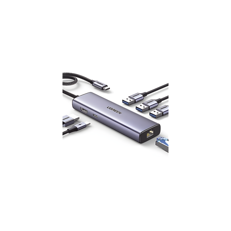 HUB USB-C UGREEN 6 en 1 HDMI 4K PD 100W