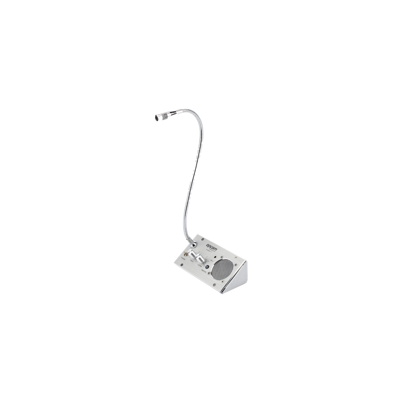 Sistema de Intercomunicación de Ventanilla / Audio Bidireccional / Captación 50 cm / Micrófono Dual Interior y Exterior / Carcasa de Aluminio Espacial / 12V / 2W