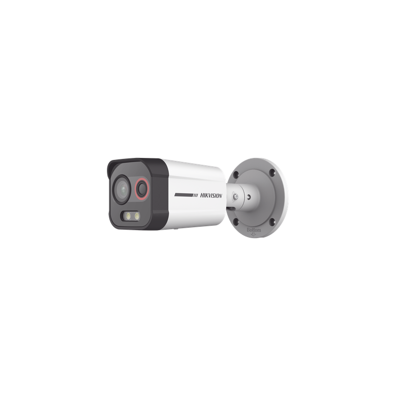 Cámara Bala IP Biespectral Térmica y Óptica / Análisis VCA Perimetral / Térmica 96 x 72 / Óptica 4 MP ColorVu / IR 30 m (98.4 ft) / IP67 / PoE
