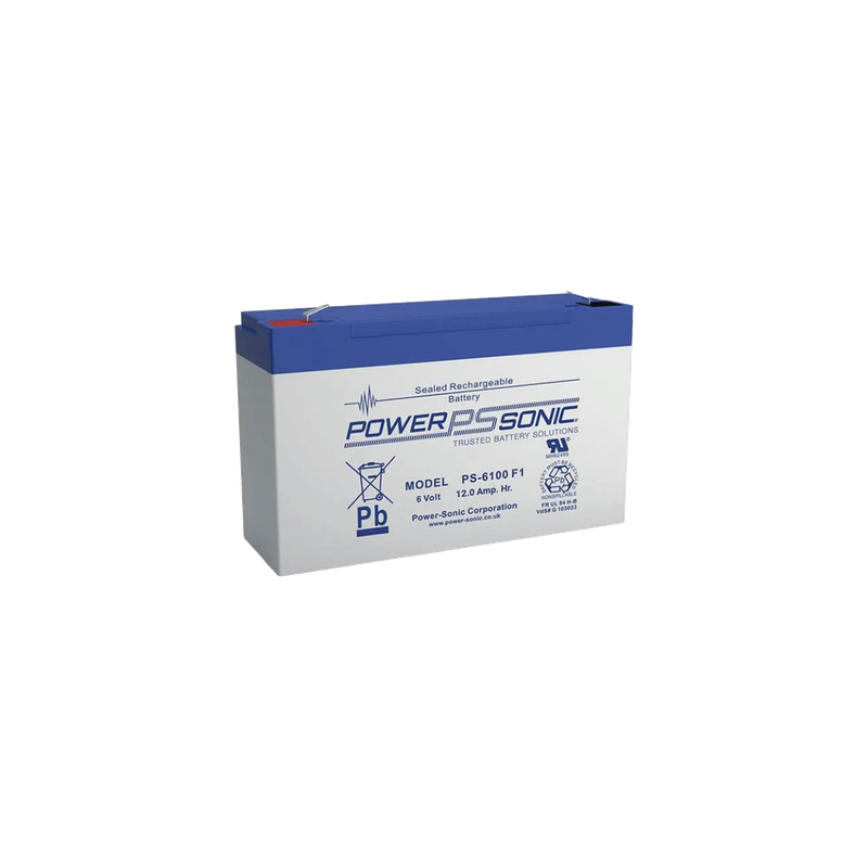 Batería de Respaldo AGM/VRLA / 6V / 12 Ah / Terminales F1 / Vida Útil 5 Años / Caja ABS