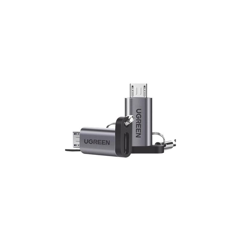 Adaptador USB-C a Micro USB / Carga Rápida FCP/QC2.0 / Transferencia 480 Mbps / Cable Integrado / Conector Aluminio