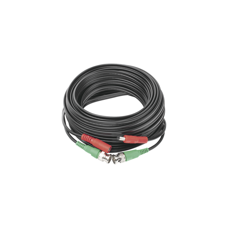 Cable Coaxial Siames / BNC RG59 + Alimentación / 10 m (32.81 ft) / CCA / 4K / Interior-Exterior