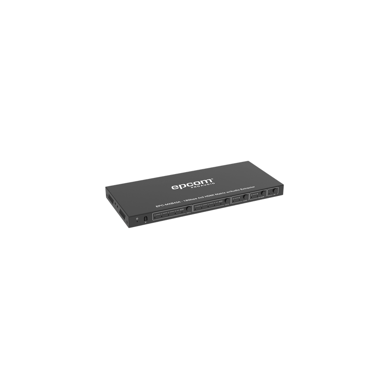Matriz HDMI / 4 Entradas x 2 Salidas / 4K2K@60Hz / HDR / YCbCr 4:4:4 / HDCP 2.2 / 18 Gbps / Extractor de Audio / Downscaling 4K a 1080p
