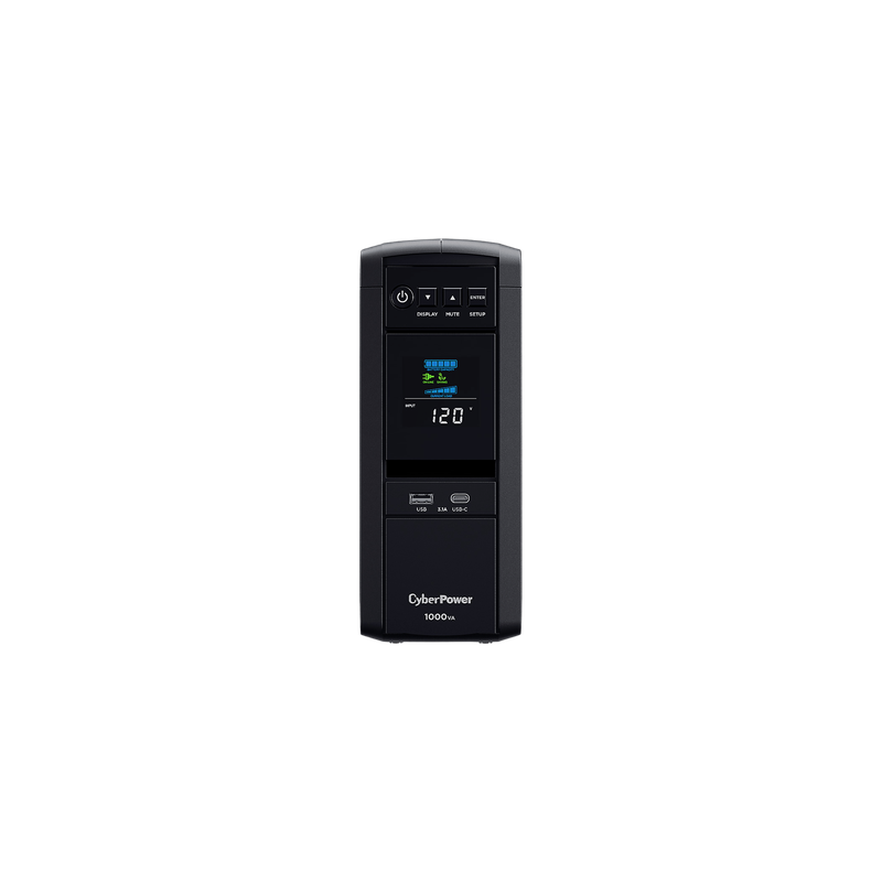 UPS de Torre / 1000 VA / 600 W / Onda Senoidal Pura / Línea Interactiva / 10 Tomas NEMA 5-15R / AVR / LCD Multifunción