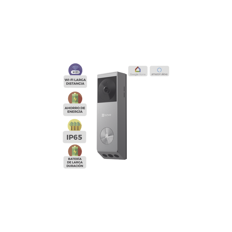 Videoportero IP de Batería / Dual Cámara 3 MP + 2 MP / Panel Solar 1.2W / IR 6 m (19.7 ft) / IP65 / Audio Bidireccional / Wi-Fi