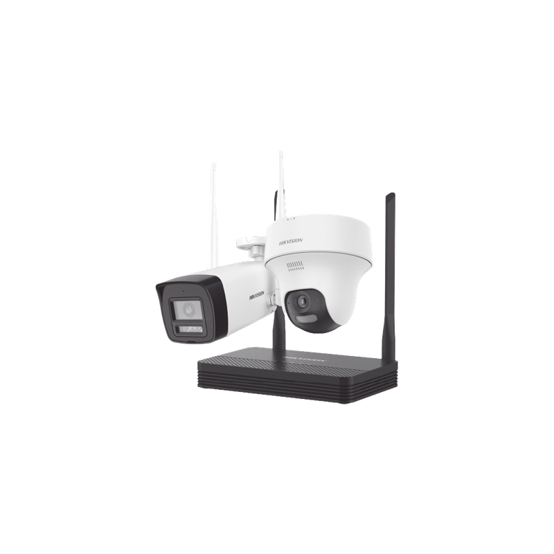Kit de Videovigilancia IP Inalámbrico / 4 Megapixel / NVS 4 Canales / 2 Cámaras Wi-Fi / Dual Light / Audio Bidireccional / Micro SD 512 GB