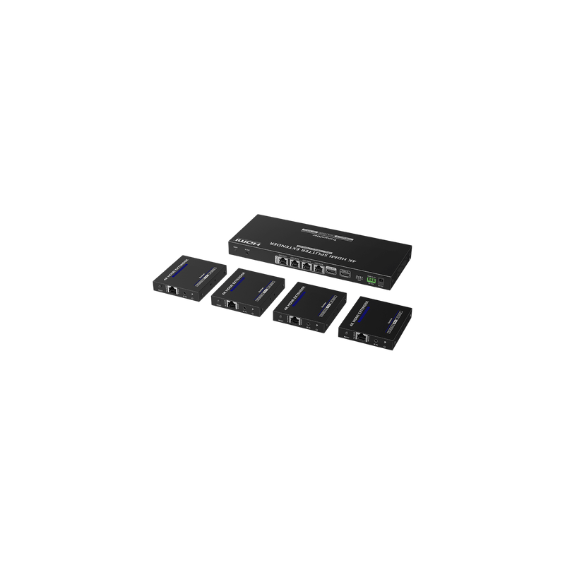 Extensor y Divisor HDMI 1x4 / 4K @ 60 Hz / Hasta 70 m (229.7 ft) / HDR10 / IR Bidireccional / RS232 / PoC