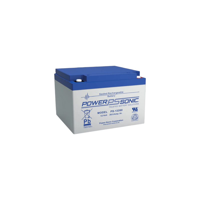 Batería de Respaldo AGM/VRLA / 12V / 26Ah / Terminales M5 / Vida Útil 5 Años / UL Reconocida