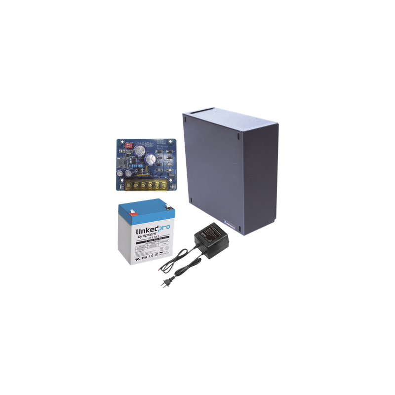 Kit Fuente de Poder con Batería de Respaldo / 12 Vcc / 1.5 A / 4.5 Ah / Gabinete Interior 221 x 191 x 83 mm (8.7 x 7.5 x 3.3 in)
