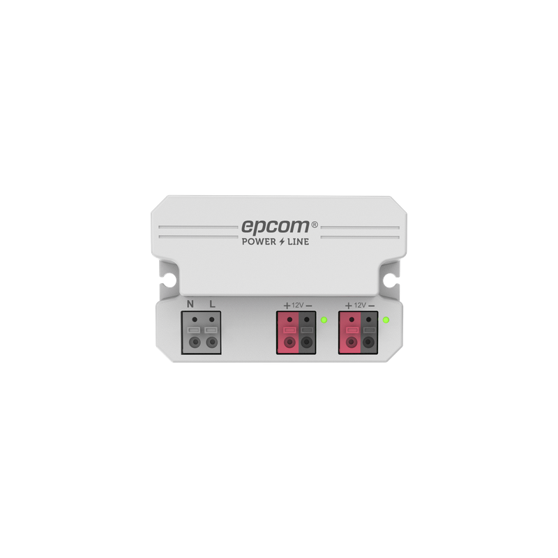 Fuente de Alimentación / 12 Vcc / 2 A / Entrada Universal 110-240 Vca / Doble Salida con Terminales de 2 Pines / Operación -20°C a 45°C