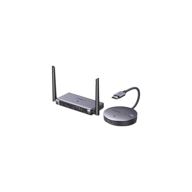 Extensor HDMI Inalámbrico / 4K@30Hz / Alcance 50 m (164 ft) / Salida HDMI y VGA Simultánea / Audio 3.5 mm / Plug & Play / Banda 5 GHz