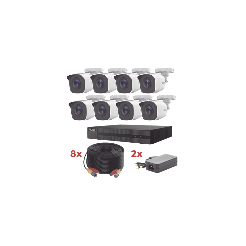 Kit de Videovigilancia TurboHD / DVR 8 Canales 1080p Lite / 8 Cámaras Bala 2 Megapixel / IR 20 m (65.6 ft) / Audio por Coaxitron / Cables Coaxiales 20 m (65.6 ft)
