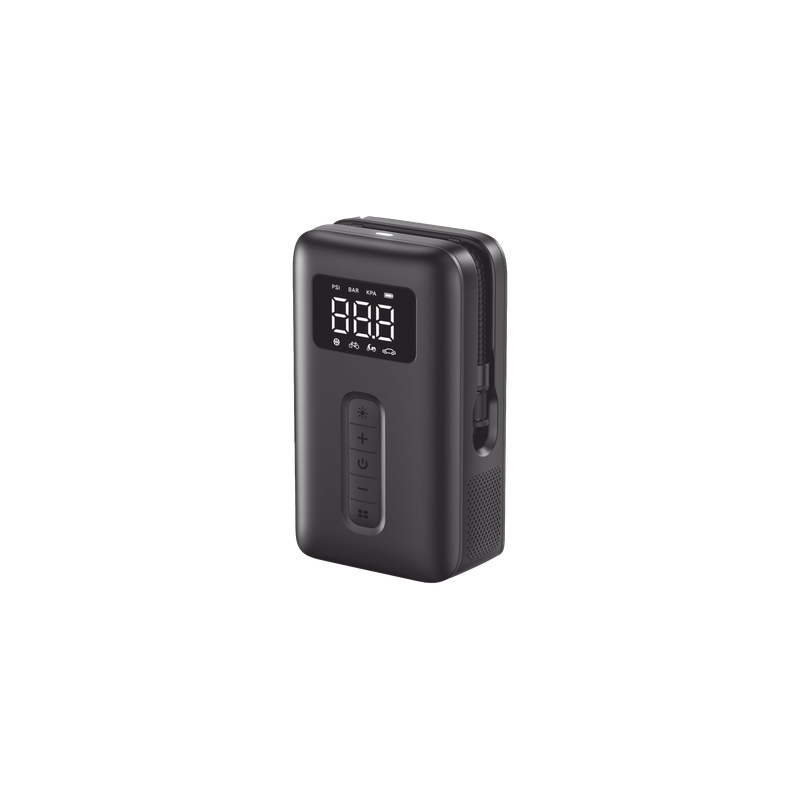 Inflador de Neumáticos Portátil / 150 PSI / Flujo 15 L/min / Batería 5000 mAh / Luz LED de Emergencia