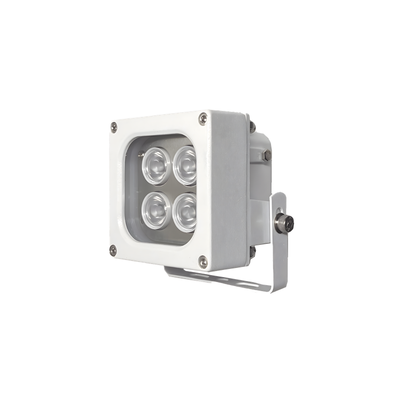 Iluminador LED / Luz Blanca / Alcance 10 m (32.8 ft) / Ángulo 120° / IP66 / 12VCC/24VCA / Fotocélula Integrada