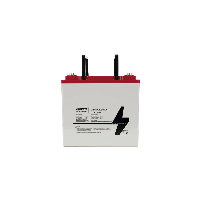 Batería LiFePO4 Ciclo Profundo / 12.8 Vcc / 100 Ah / Descarga Máxima 100 A / 3500 Ciclos / Válvula de Alivio