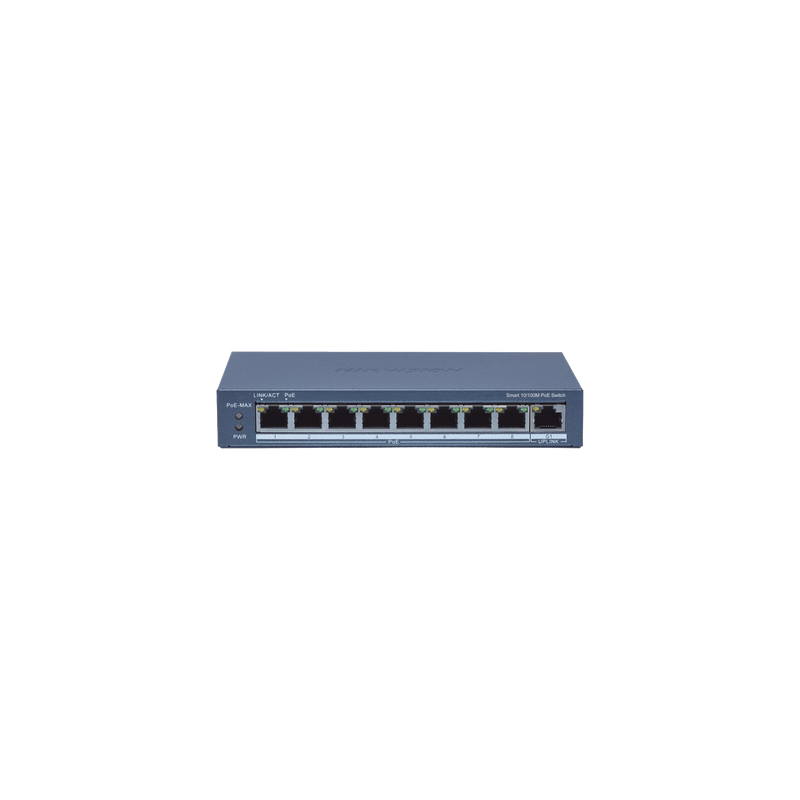 Switch Administrable PoE+ 8 Puertos Hikvision 110W