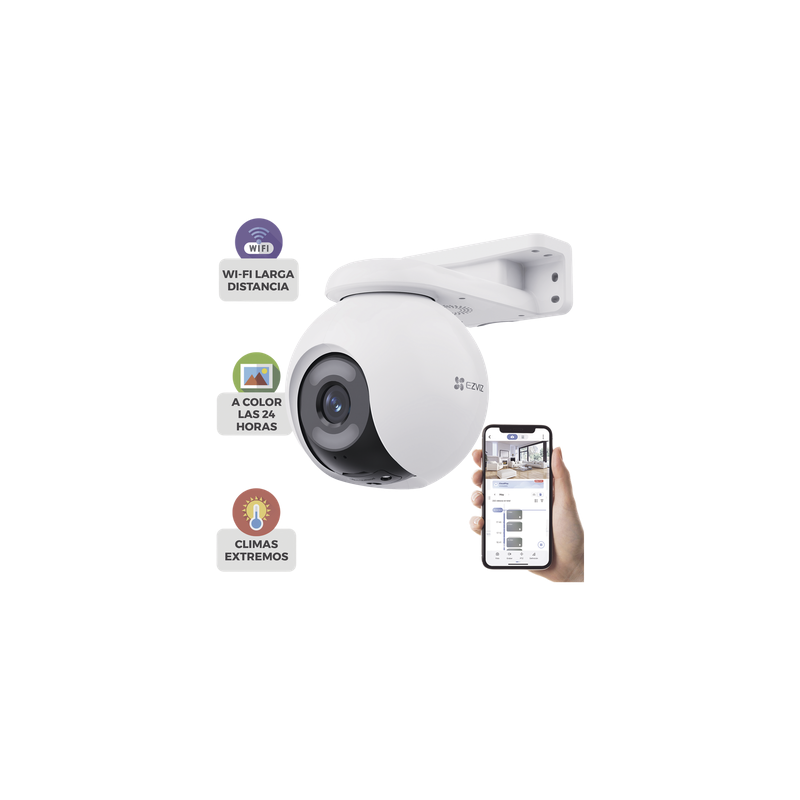 Cámara IP PT / 4 Megapixel / ColorFULL Visión Nocturna / Wi-Fi 2.4 GHz / Cobertura 360° / Detección AI Humano/Vehículo / IP65