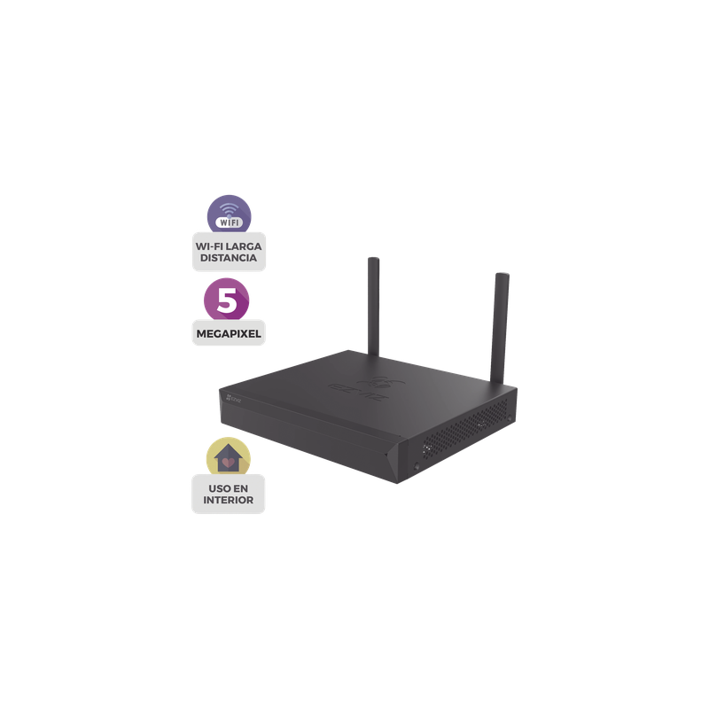 NVR Inalámbrico IP / 8 Canales / 5 Megapixel (3K) / Wi-Fi 100 m (328 ft) / HDMI y VGA / H.265 / 8 TB