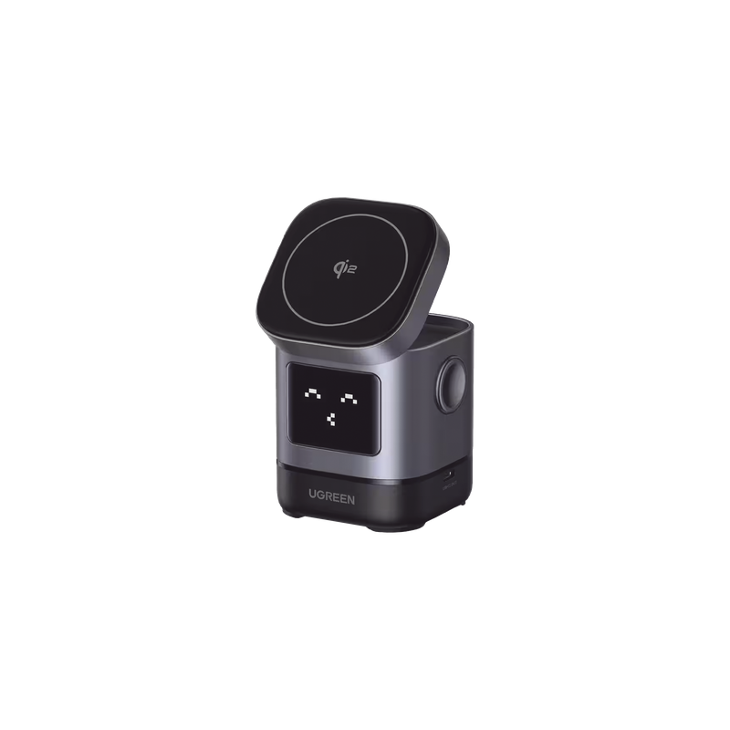 Cargador Inalámbrico / Qi2 15W / Triple Carga Simultánea / Pantalla Inteligente / 25W Total / USB-C 5W para Apple Watch