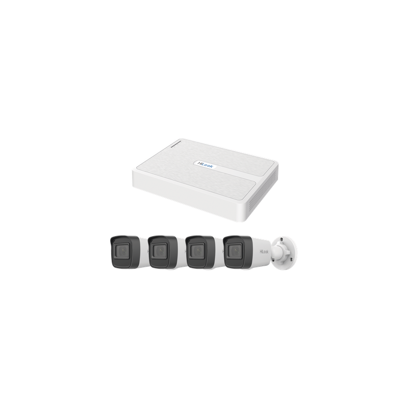 Kit de Videovigilancia IP / 2 Megapixel / NVR 8 Canales con 8 Puertos PoE+ / 4 Cámaras Bala para Exterior / IR 30 m (98.4 ft) / Compresión H.265+