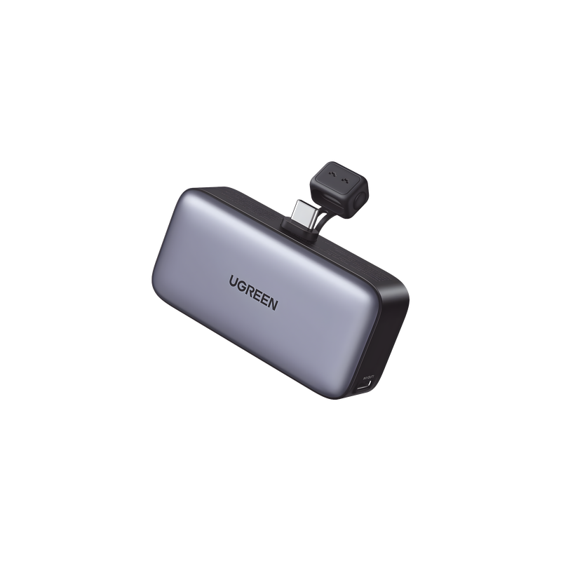Power Bank / 5000 mAh / USB-C Integrado / 22.5W PD / Pantalla LED / Soporte Integrado