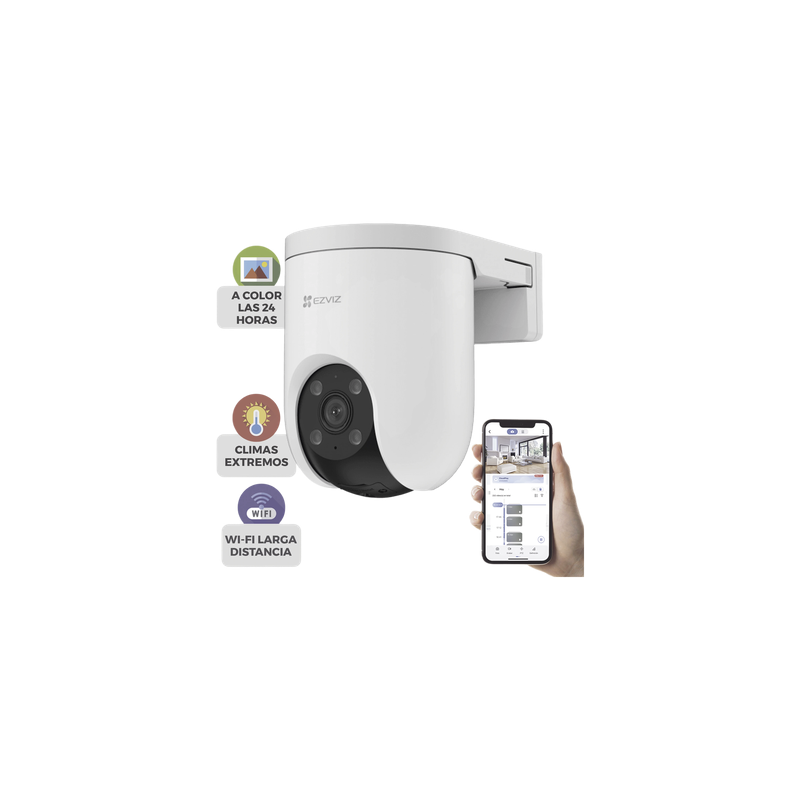 Cámara PT IP / 3 Megapixel (2K) / Visión Nocturna Color / Audio Bidireccional / Defensa Activa / IP65 / Wi-Fi y Ethernet RJ45
