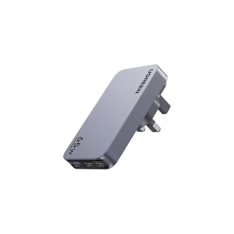 Cargador Rápido GaN / 65W / 3 Puertos / PD 3.0 / PPS / QC 4.0 / 100-240V