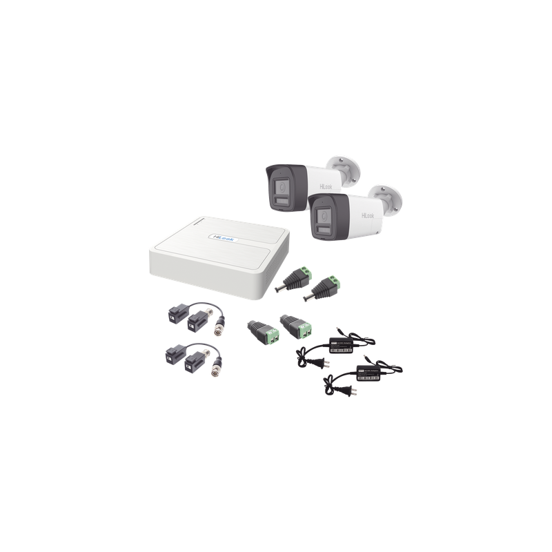 Kit de Videovigilancia TurboHD / DVR 4 Canales / 2 Cámaras Bala 2 Megapixel / Dual Light 20 m (65.6 ft) + IR 30 m (98.4 ft) / Audio Bidireccional / Exterior IP67
