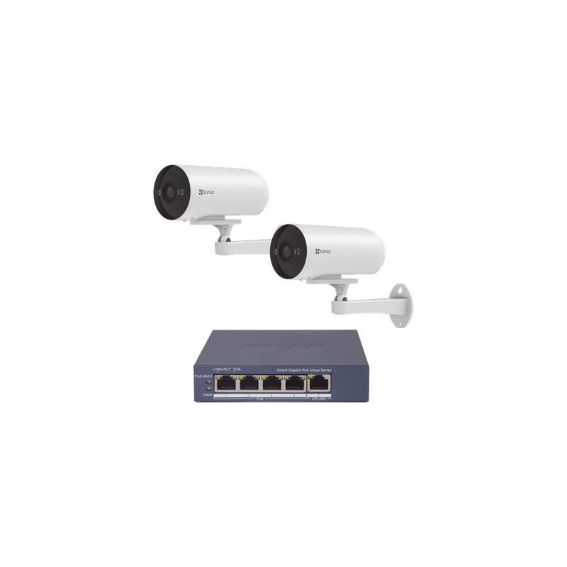 Kit 2 Cámaras PoE EZVIZ 3MP Audio Bidireccional IP67