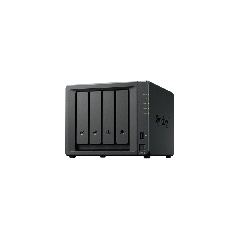 NAS 4 Bahías / Intel Celeron J4125 2.7 GHz / 2 GB DDR4 Expandible / 2.5GbE + 1GbE / 2 Ranuras M.2 NVMe / Hasta 80 TB