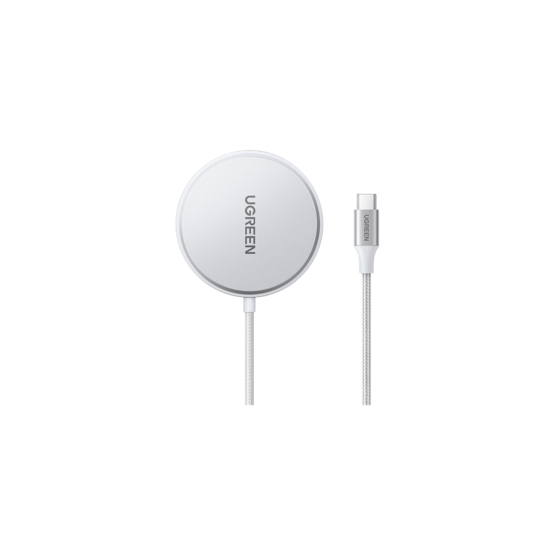 Cargador Inalámbrico Magnético / 15W / Qi 2 Certificado / USB-C 9V 2.2A / Eficiencia 83% / Cable 1.5 m (4.9 ft) / Material PC+ABS+Aluminio