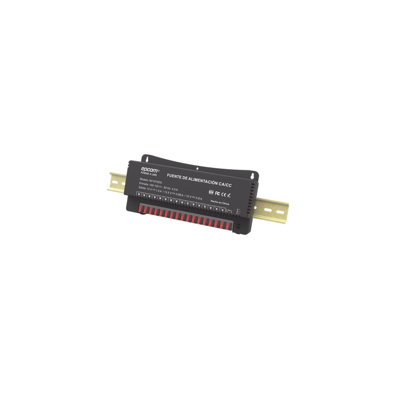 Fuente de Poder para 16 Cámaras / Salida Ajustable 12/13.5/15 Vcc / 16 A / 200 W / Montaje en Pared / Operación -20°C a 70°C