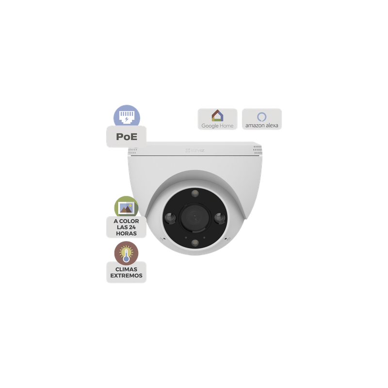 Cámara IP Bullet PoE / 3 Megapixel 2K / Visión Nocturna Color 30 m (98.4 ft) / Detección IA Humano/Vehículo / Audio Bidireccional / Defensa Activa / IP67