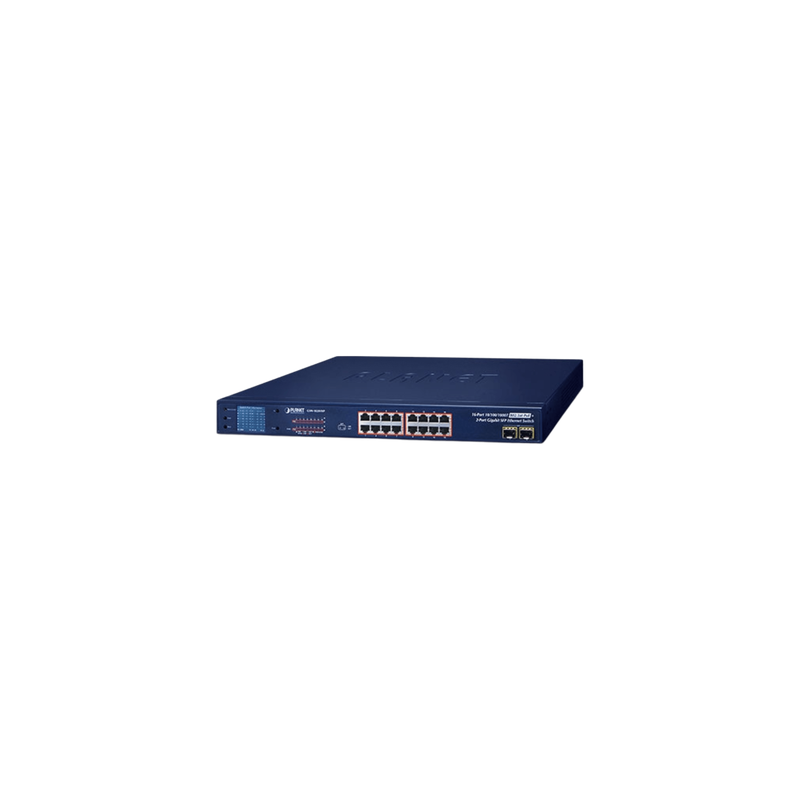 Switch Planet PoE+ Extender 16 Puertos Gigabit + 2 Combo TP/