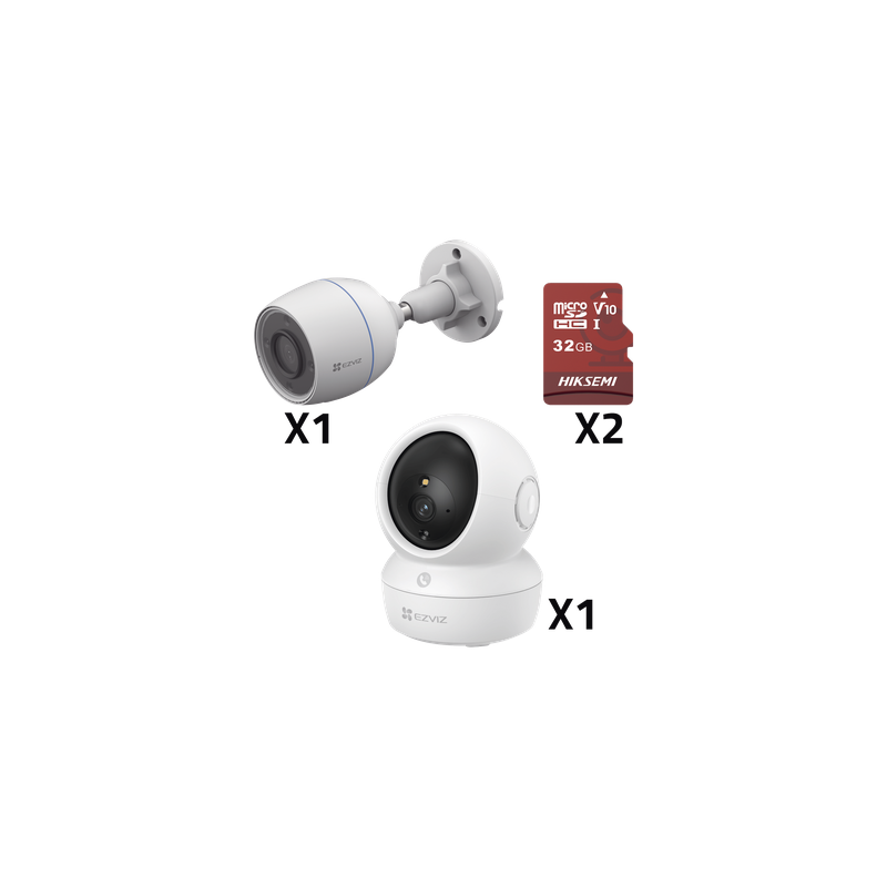 Kit Cámaras EZVIZ 5MP Interior/Exterior 1080p SD Detección M