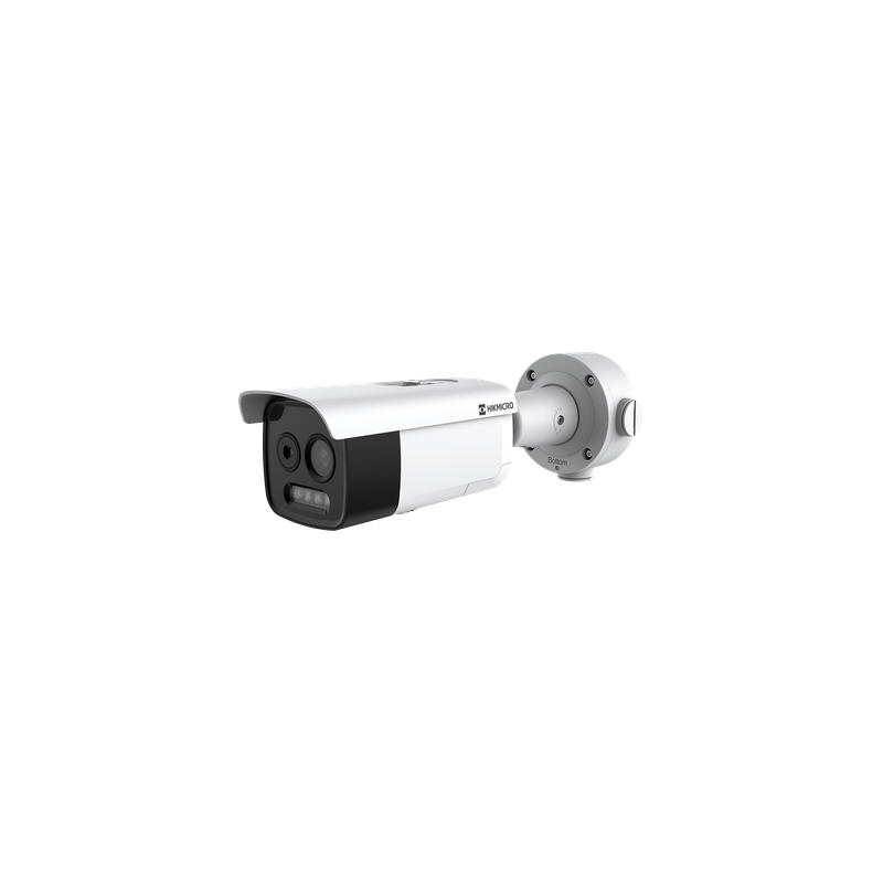 Cámara Bala IP Bi-Espectral / Térmica 256×192 / Óptica 5 MP / IA GUANLAN / Rango -20°C a 650°C / Precisión ±2°C / Detección de Fuego y Humo / Alarma Visual y Audible / Dual Light