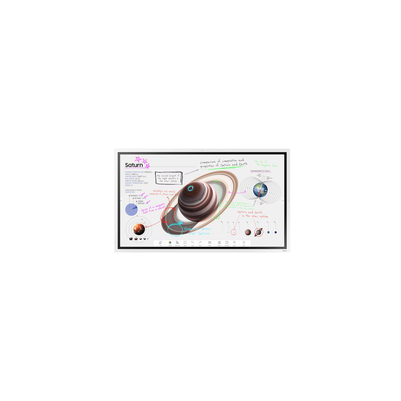 Pantalla Interactiva Digital / 55 Pulgadas / 4K UHD 3840x2160 / Touch IR 20 Puntos / Whiteboard 4 Usuarios / Tizen 9.0 / Wi-Fi / Bluetooth