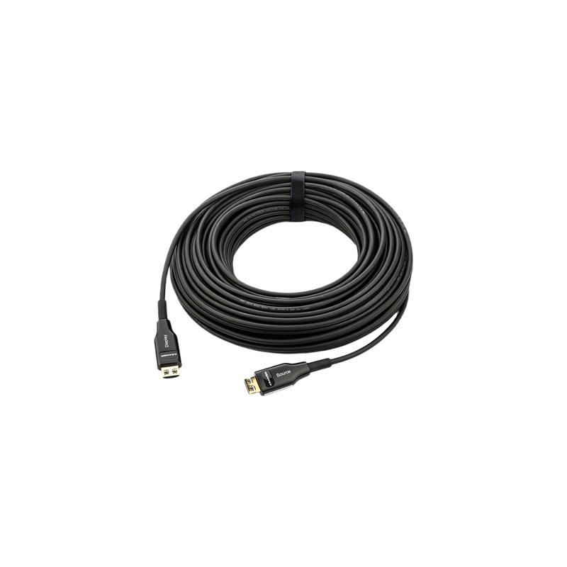 Cable HDMI Óptico Activo Híbrido / 4K@60Hz / 18 Gbps / Fibra OM3 + Cobre / 30 m (98.4 ft) / HDCP 2.2