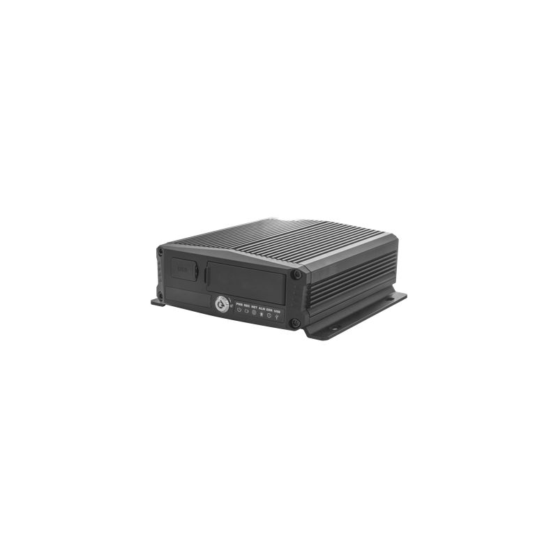 DVR Móvil / 6 Canales / 4 AHD + 2 IP / Almacenamiento 1 TB Micro SD + 2 TB SSD M.2 / H.265 / IA Embebida / 4G / GPS / Wi-Fi