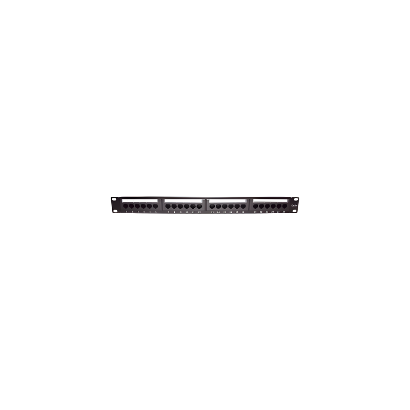 Panel de Parcheo de Impacto / 24 Puertos / Cat5e / 19 Pulgadas / 1U / 110 IDC / 24-26 AWG
