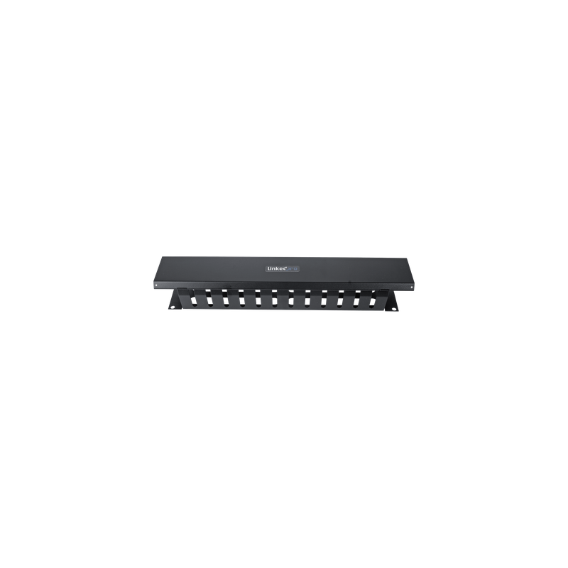 Organizador de Cables Horizontal / 2U para Rack 19" / Capacidad 125 Cables Cat5 / Cubierta Metálica / Acero con Pintura Electrostática